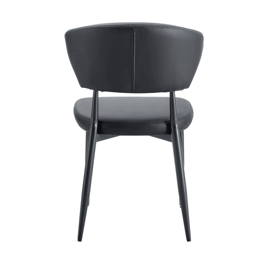 Cadeira de jantar 2 unidades - design ergonómico minimalista, encosto curvo - Preto