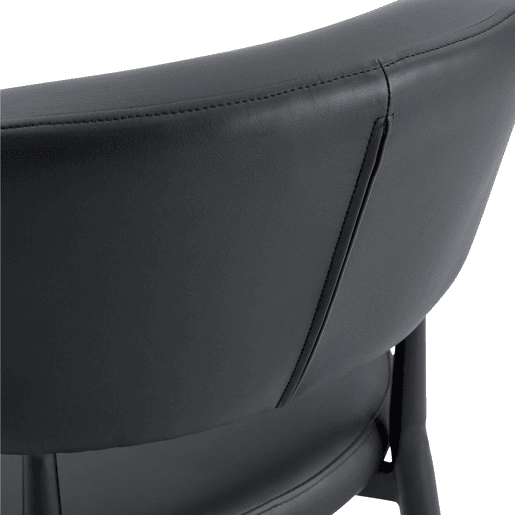 Cadeira de jantar 2 unidades - design ergonómico minimalista, encosto curvo - Preto