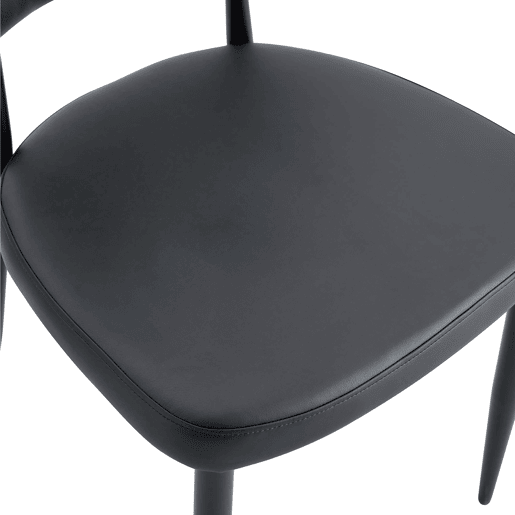 Cadeira de jantar 2 unidades - design ergonómico minimalista, encosto curvo - Preto