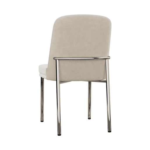 Cadeiras de sala de jantar 2 unidades - almofada grossa, pernas metálicas, estilo moderno minimalista - bege Cadeiras de sala de jantar 2 unidades - almofada grossa, pernas metálicas, estilo moderno minimalista - bege