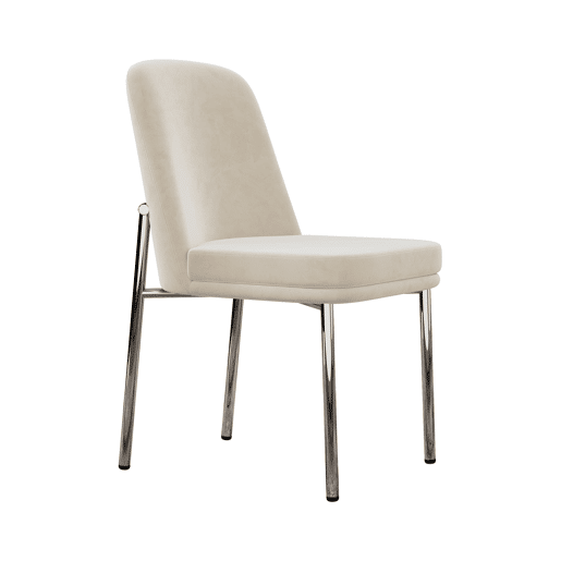 Cadeiras de sala de jantar 2 unidades - almofada grossa, pernas metálicas, estilo moderno minimalista - bege Cadeiras de sala de jantar 2 unidades - almofada grossa, pernas metálicas, estilo moderno minimalista - bege