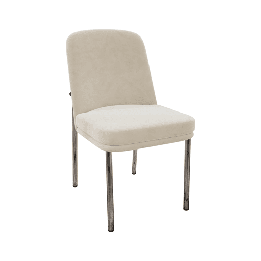 Cadeiras de sala de jantar 2 unidades - almofada grossa, pernas metálicas, estilo moderno minimalista - bege Cadeiras de sala de jantar 2 unidades - almofada grossa, pernas metálicas, estilo moderno minimalista - bege