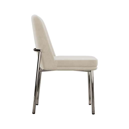 Cadeiras de sala de jantar 2 unidades - almofada grossa, pernas metálicas, estilo moderno minimalista - bege Cadeiras de sala de jantar 2 unidades - almofada grossa, pernas metálicas, estilo moderno minimalista - bege