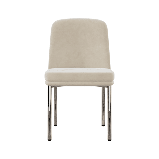 Cadeiras de sala de jantar 2 unidades - almofada grossa, pernas metálicas, estilo moderno minimalista - bege Cadeiras de sala de jantar 2 unidades - almofada grossa, pernas metálicas, estilo moderno minimalista - bege