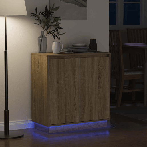 Aparador - Bufete - Móvei de apoio LED com prateleira Carvalho Sonoma 71 x 34,5 x 75 cm pt4137