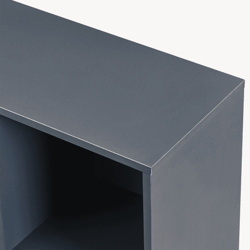 Cómoda alta Bopibobro com 2 portas 8 compartimentos 118x64x30 cm Cinzento escuro en.casa