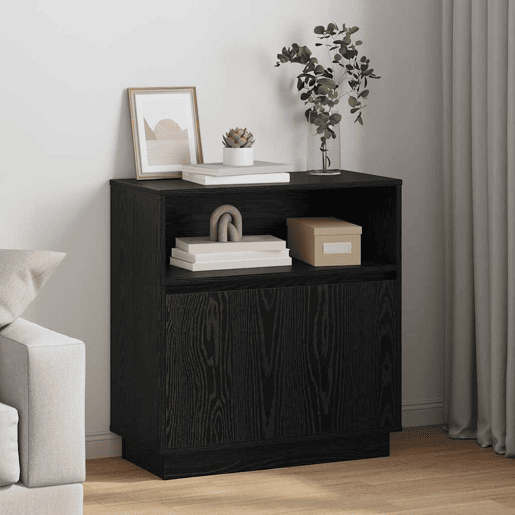 Aparador - Bufete - Móvei de apoio LED Carvalho Preto 71 x 34,5 x 75 cm pt4207