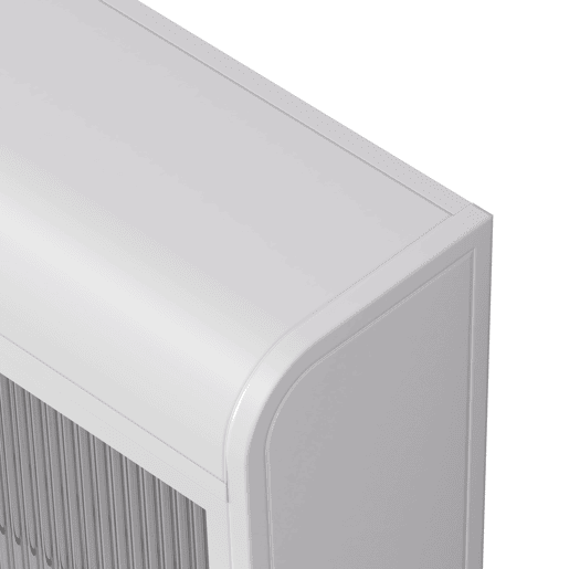 Armário de parede com portas de vidro 3 portas - arqueado, montado na parede - branco