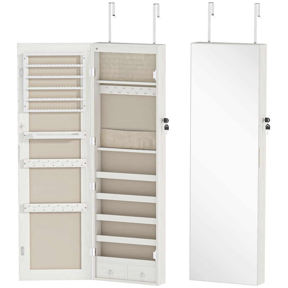 Espejo Joyero MDF, Vidrio HOMCOM, hogar - decoración