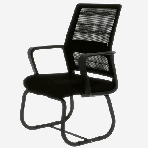 Cadeira de escritório moderna - padrão - minimalista, confortável e com estrutura metálica - preta