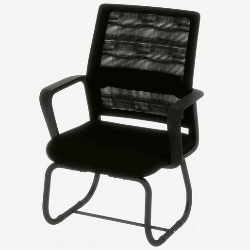 Cadeira de escritório moderna - padrão - minimalista, confortável e com estrutura metálica - preta
