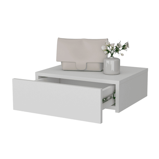 Mesa de cabeceira flutuante LINDEN com gaveta para organização funcional
