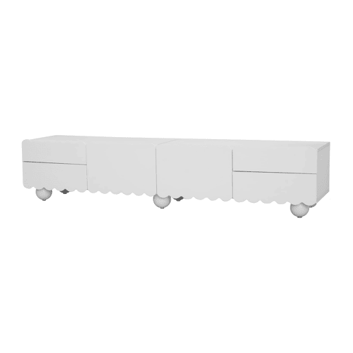 Móvel de TV 175x38 cm - Design moderno, baixo, elegante - Branco