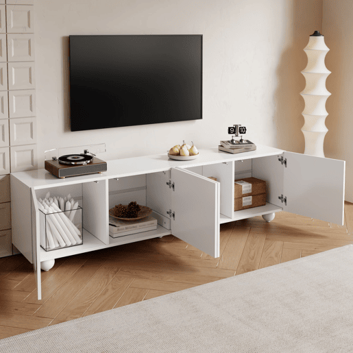 Móvel de TV 180x38 cm - Design moderno e baixo - Branco