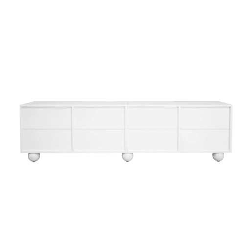 Móvel de TV 180x38 cm - Design moderno e baixo - Branco