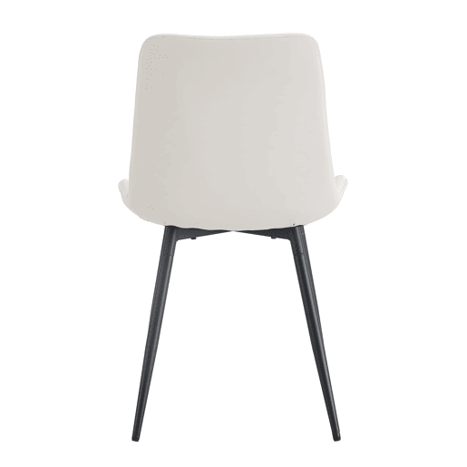 Cadeira de jantar 4 peças - design moderno, assento largo, encosto, pés antiderrapantes - Branco+Preto