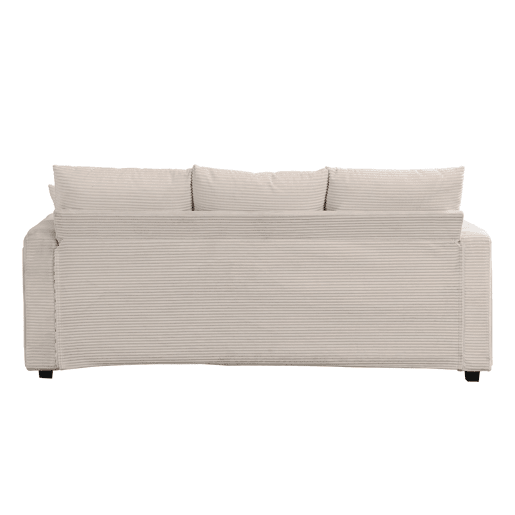 Sofá modular de 3 lugares - com LED e assento tipo nuvem, chaise longue removível - Bege