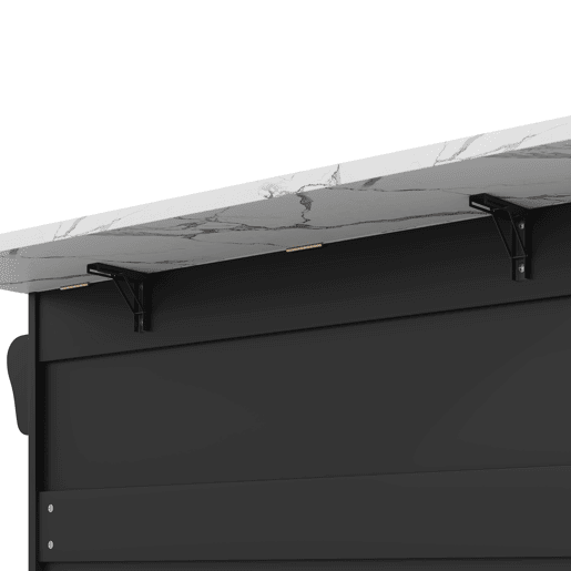 Ilha de cozinha móvel 120x45(70)x90 cm - Dobrável, com rodas e arrumação - Preto