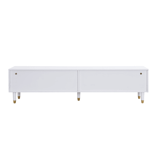 Móvel de TV moderno 178 cm - Design minimalista, grande capacidade, 4 gavetas, MDF e acrílico - Branco