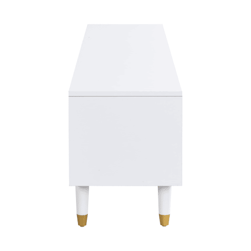 Móvel de TV moderno 178 cm - Design minimalista, grande capacidade, 4 gavetas, MDF e acrílico - Branco