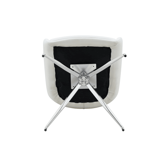 Cadeira giratória 2 unidades - Design luxuoso e leve, giratória em 360°, PU branco + pernas em metal prateado Cadeira giratória 2 unidades - Design luxuoso e leve, giratória em 360°, PU branco + pernas em metal prateado