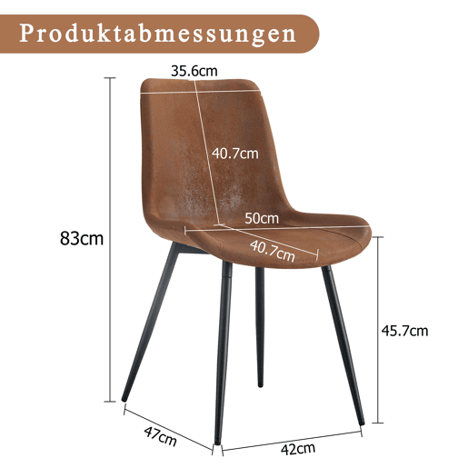 Conjunto de 4 cadeiras de sala de jantar - estofamento em tecido técnico respirável, design moderno - castanhopreto