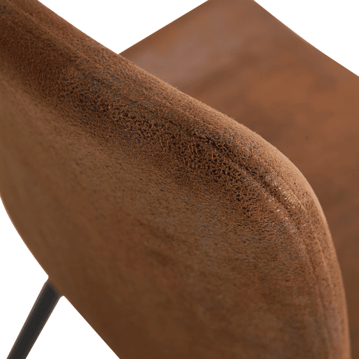 Conjunto de 4 cadeiras de sala de jantar - estofamento em tecido técnico respirável, design moderno - castanhopreto