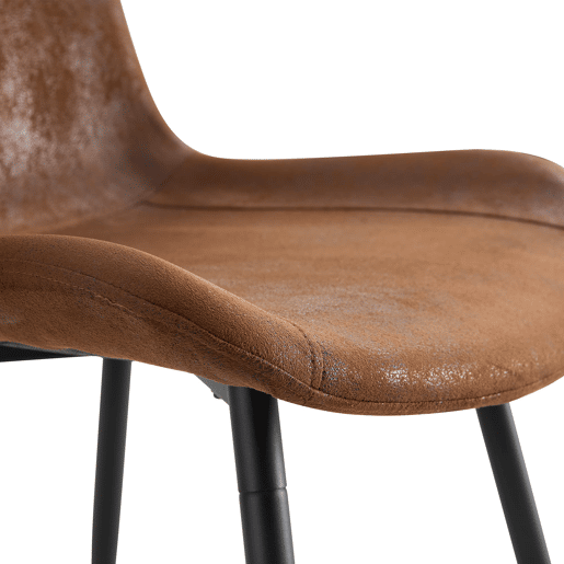 Conjunto de 4 cadeiras de sala de jantar - estofamento em tecido técnico respirável, design moderno - castanhopreto