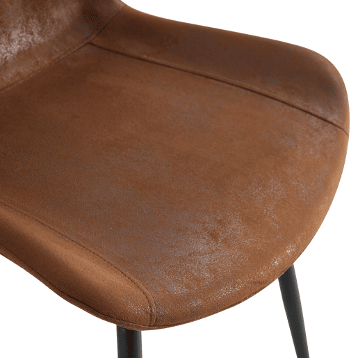 Conjunto de 4 cadeiras de sala de jantar - estofamento em tecido técnico respirável, design moderno - castanhopreto