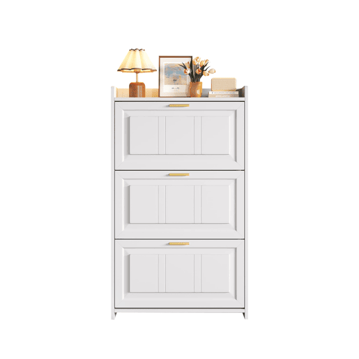 Sapateira 70x24x120 cm - 6 compartimentos, MDF+aglomerado, para corredores e escritórios - Branco