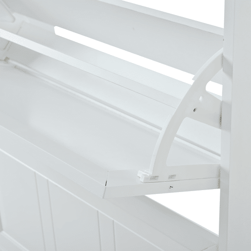 Sapateira 70x24x120 cm - 6 compartimentos, MDF+aglomerado, para corredores e escritórios - Branco
