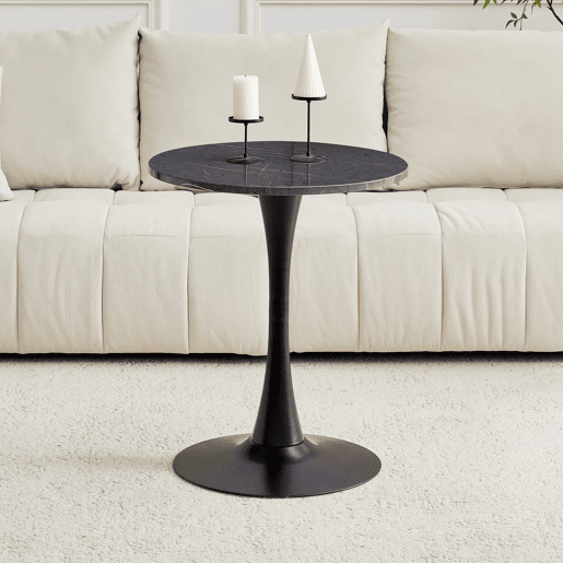 Mesa auxiliar 60 cm - MDF, Thermoform, estilo europeu - preto Mesa auxiliar 60 cm - MDF, Thermoform, estilo europeu - preto