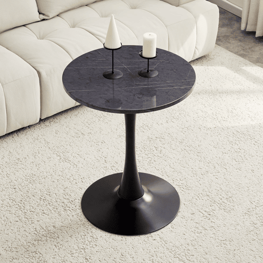 Mesa auxiliar 60 cm - MDF, Thermoform, estilo europeu - preto Mesa auxiliar 60 cm - MDF, Thermoform, estilo europeu - preto