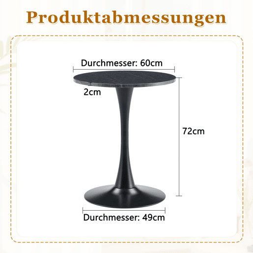 Mesa auxiliar 60 cm - MDF, Thermoform, estilo europeu - preto Mesa auxiliar 60 cm - MDF, Thermoform, estilo europeu - preto