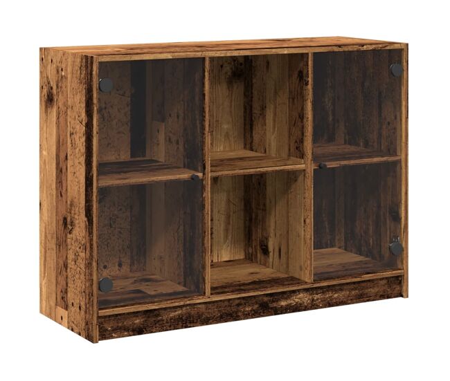 Aparador - mueble de almacenamiento de madera de ingeniería envejecida 102x37x75,5 cm es3236