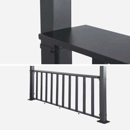 Barra de apoio de 3m para pérgola bioclimática de alumínio Antracite - 272x26x92 cm