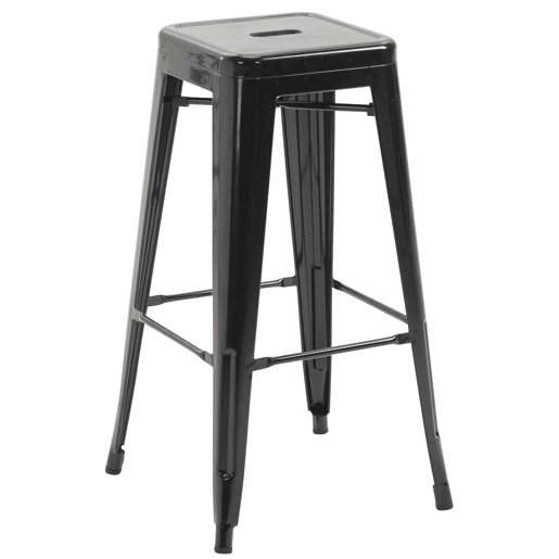 Banqueta de barbalcão estilo industrial em metal preto 10_0000144