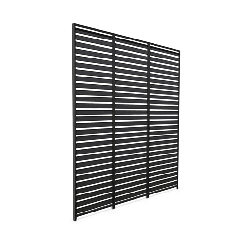 Conjunto de 3 persianas horizontais de 1m para pérgola bioclimática de alumínio Antracite - 93x6x236 cm