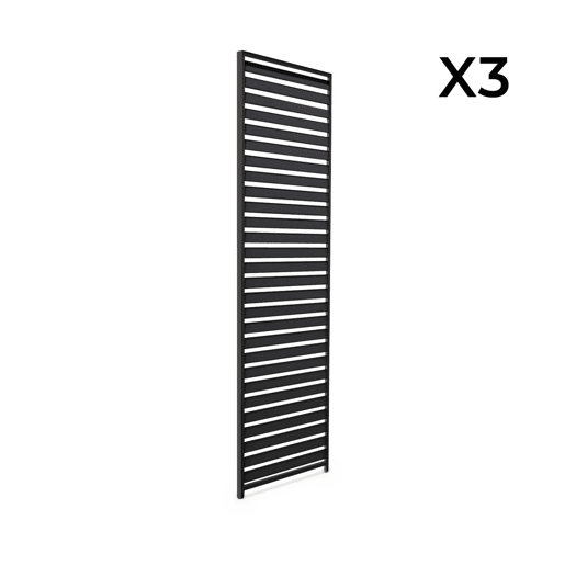 Conjunto de 3 persianas horizontais de 1m para pérgola bioclimática de alumínio Antracite - 93x6x236 cm
