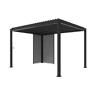 Pérgola bioclimática em alumínio 3x4m com 1 persiana 100cm + 1 persiana 130cm Antracite - 392x301x257 cm