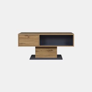 Mesa de centro 100x50 cm - duplo armazenamento, compartimento grande, interior extra - Natural