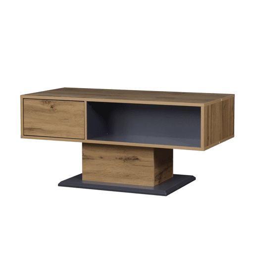 Mesa de centro 120x60 cm - duplo armazenamento, compartimento grande, interior extra - Natural