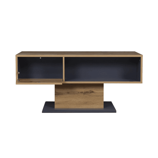 Mesa de centro 120x60 cm - duplo armazenamento, compartimento grande, interior extra - Natural