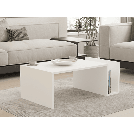 Mesa de centro de madeira Memo - 50 x 86 x 32 cm - Branco