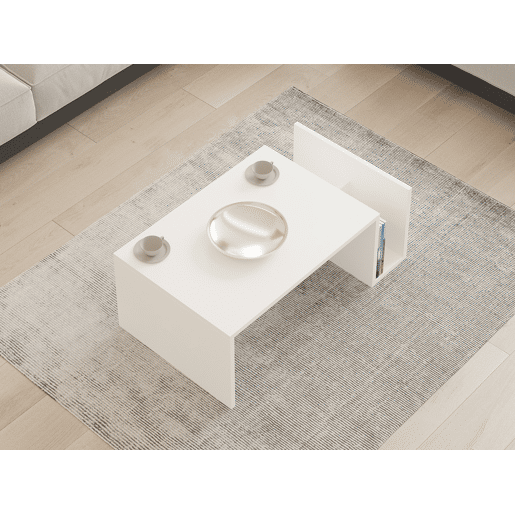 Mesa de centro de madeira Memo - 50 x 86 x 32 cm - Branco