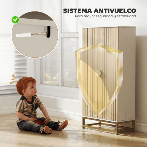 HOMCOM Armário de Cozinha Armário Despensa de Cozinha com 2 Portas e 12 Compartimentos Design Moderno com 5 Prateleiras Ajustáveis Base de Aço 58x29x119,5 cm Branco