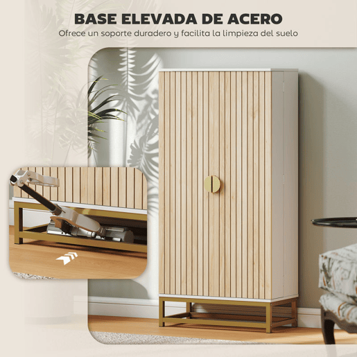 HOMCOM Armário de Cozinha Armário Despensa de Cozinha com 2 Portas e 12 Compartimentos Design Moderno com 5 Prateleiras Ajustáveis Base de Aço 58x29x119,5 cm Branco