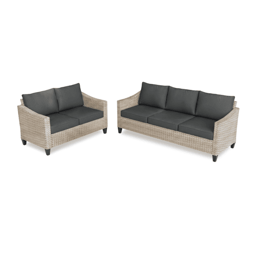 Conjunto de móveis para exterior Sanstar, sofá 3+2 em rattan PE. Móveis para jardim e pátio, preto.