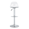 Bancos de bar 2 unidades - Altura ajustável 82-104 cm, encosto transparente, rotação 360° - BrancoPrateado