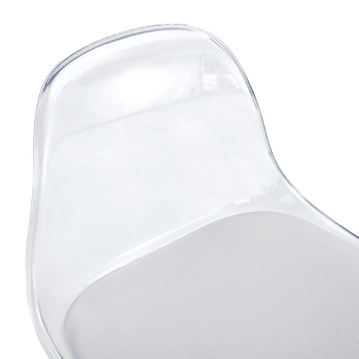 Bancos de bar 2 unidades - Altura ajustável 82-104 cm, encosto transparente, rotação 360° - BrancoPrateado